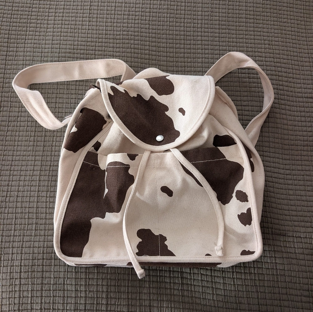 Baggu Cow Print Canvas Backpack